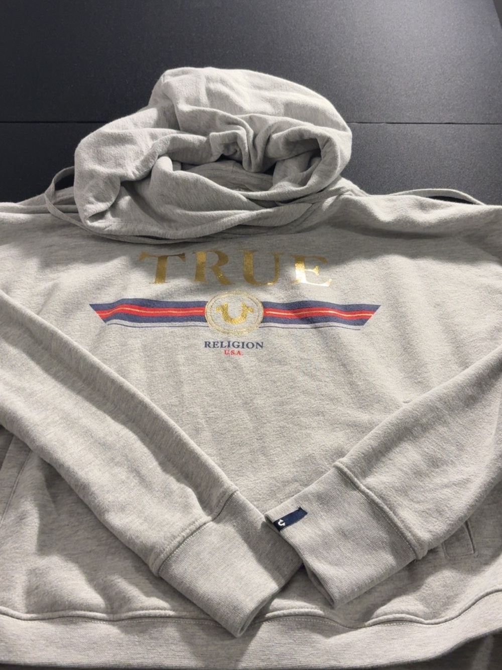 True Religion Gray Logo Hoodie XS-S